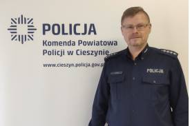 Zastępca Komendanta Komisariatu Policji w Strumieniu asp.szt. Jarosław Danel