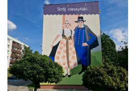 Mural "Strój cieszyński", fot. MJ/ox.pl