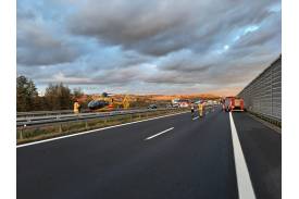 Wypadek na S52 w Łączce, fot. Komenda Powiatowa PSP w Cieszynie /FB