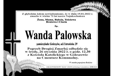 Zdjęcie przedstawia infotmację o śmierci Wandy Palowskiej