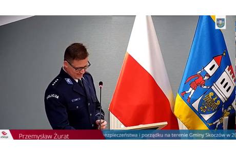 Przemysław Żurat, Komendant Komisariatu Policji w Skoczowie, fot. printscreen/esesja.pl