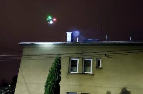 Dron badający dym z komina, fot. SM Cieszyn/FB