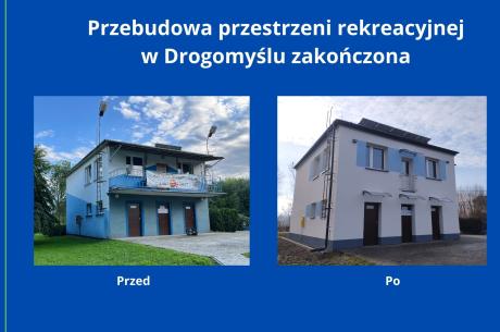 Przebudowa infrastruktury rekreacyjnej na terenie LKS "Błyskawica Drogomyśl" w Drogomyślu, fot. strumien.pl