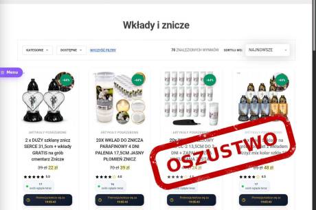 Zdjęcie fałszywej witryny sklepu internetowego, fot. CERT