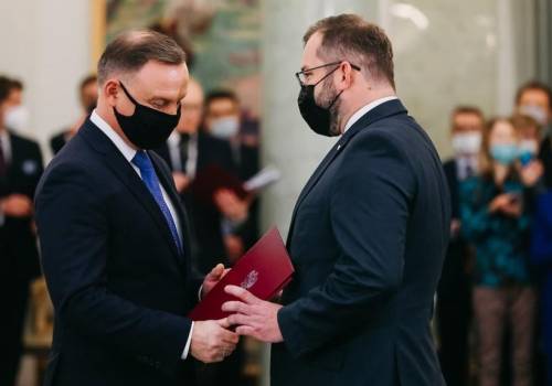 Grzegorz Puda odebrał nominację od prezydenta Andrzeja Dudy. Źródło: twitter.com/PremierRP