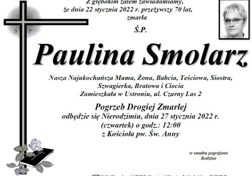 Zdjęcie przedstawia informacje o śmierci Pauliny Smolarz