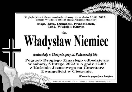 Zmarł  śp. Władysław Niemiec