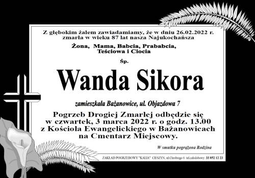 Zmarła ŚP Wanda Sikora