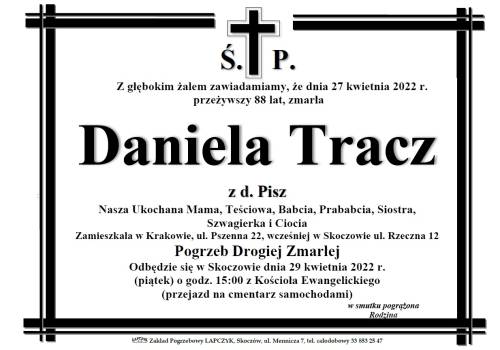 Zmarła Daniela Tracz z d. Pisz