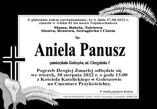 Zmarła Śp. Aniela Panusz