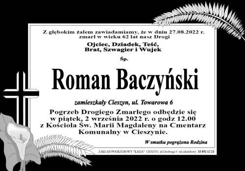 Zmarł śp. Roman Baczyński 
