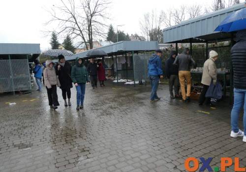Deszczowe rozpoczęcie sezonu targowego dla staroci w Cieszynie, fot. Natasza Gorzołka
