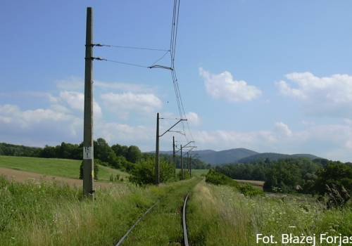 Fragment linii nr 190 ze Skoczowa do Bielska, fotografia z 2005 roku. Fot. Błażej Forjasz / Koleje Śląska Cieszyńskiego