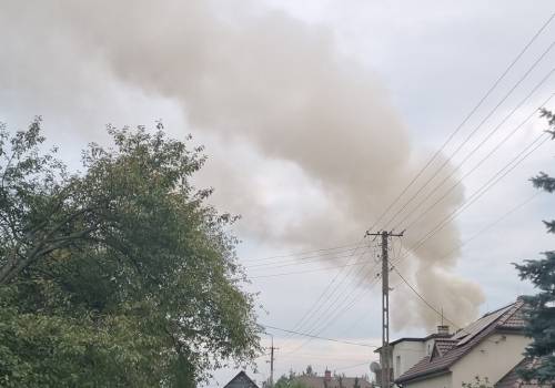Dym był widoczny w okolicy, fot. OSP MNICH/FB
