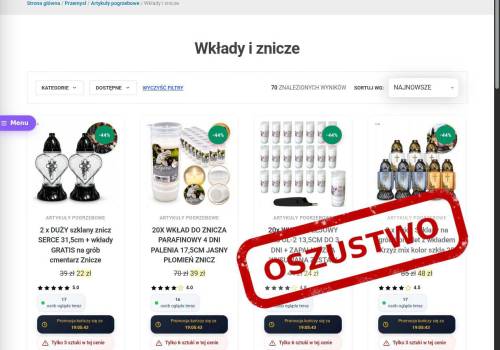 Zdjęcie fałszywej witryny sklepu internetowego, fot. CERT
