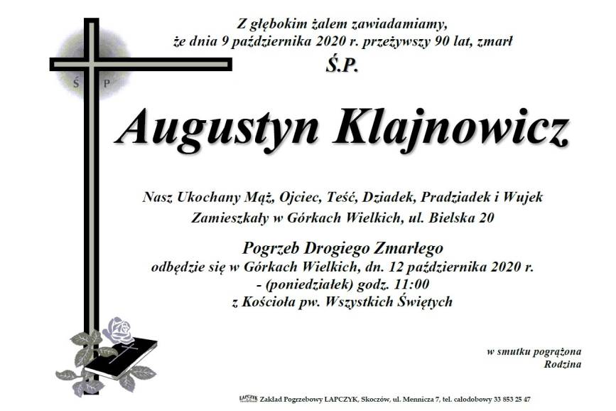 Klepsydra Śp. Augustyna Klajnowicza