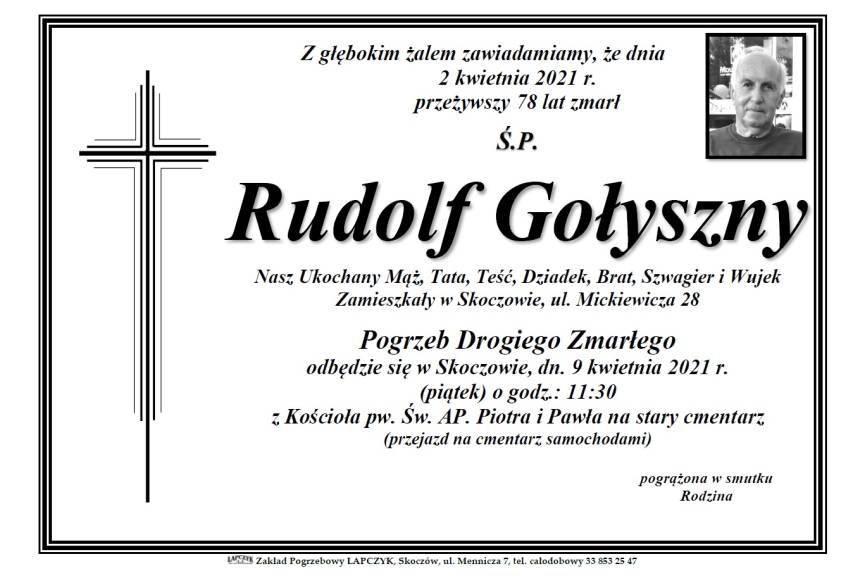 Zmarł ŚP Rudolf Gołyszny  