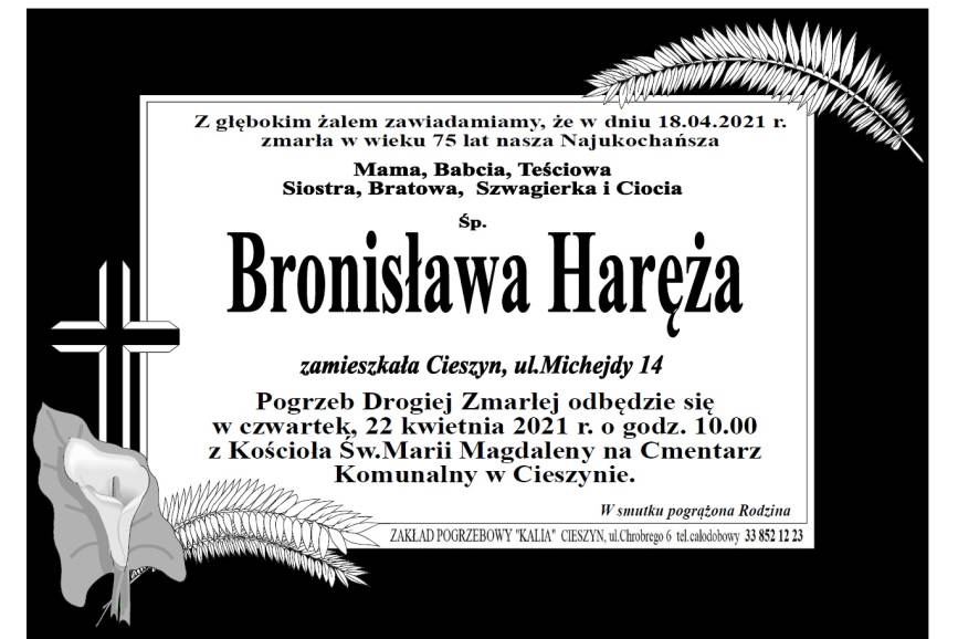 Zmarła Bronisława Haręża 