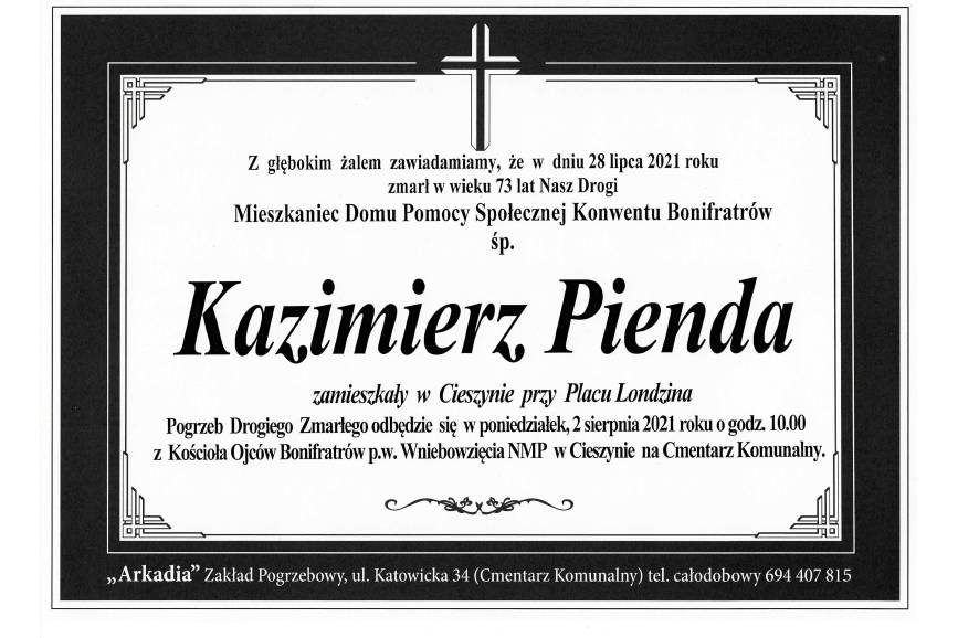 Zmarł Kazimierz Pienda