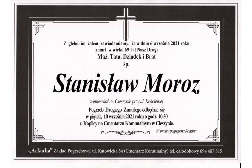 Zmarł śp. Stanisław Moroz