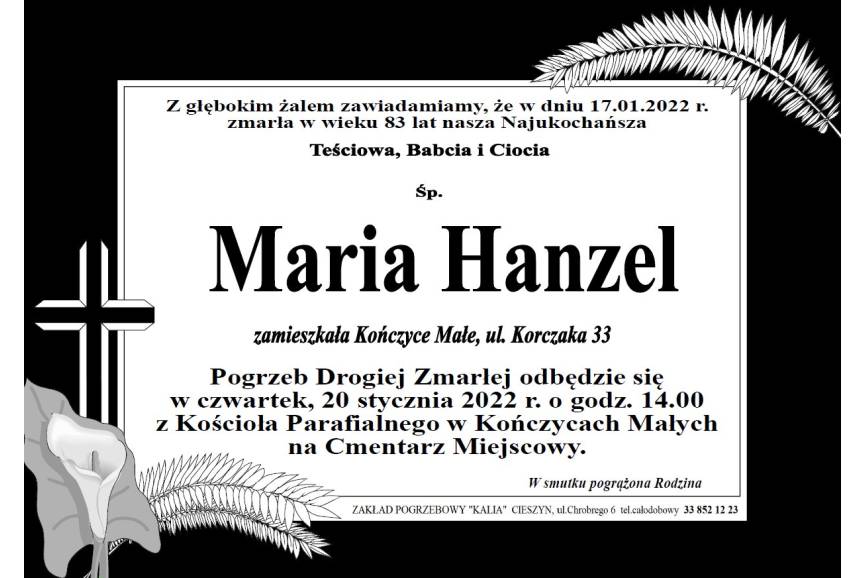 Zmarła Maria Hanzel