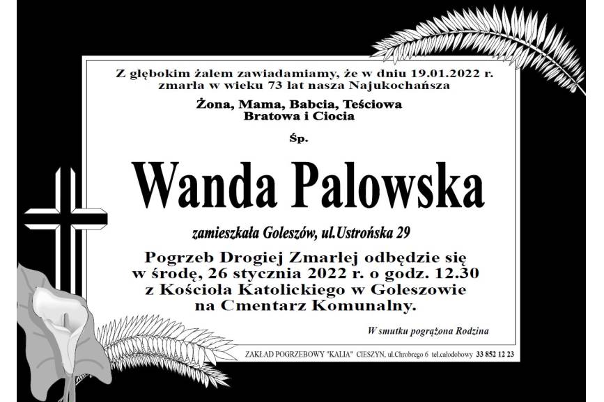 Zmarła  Śp. Wanda Palowska