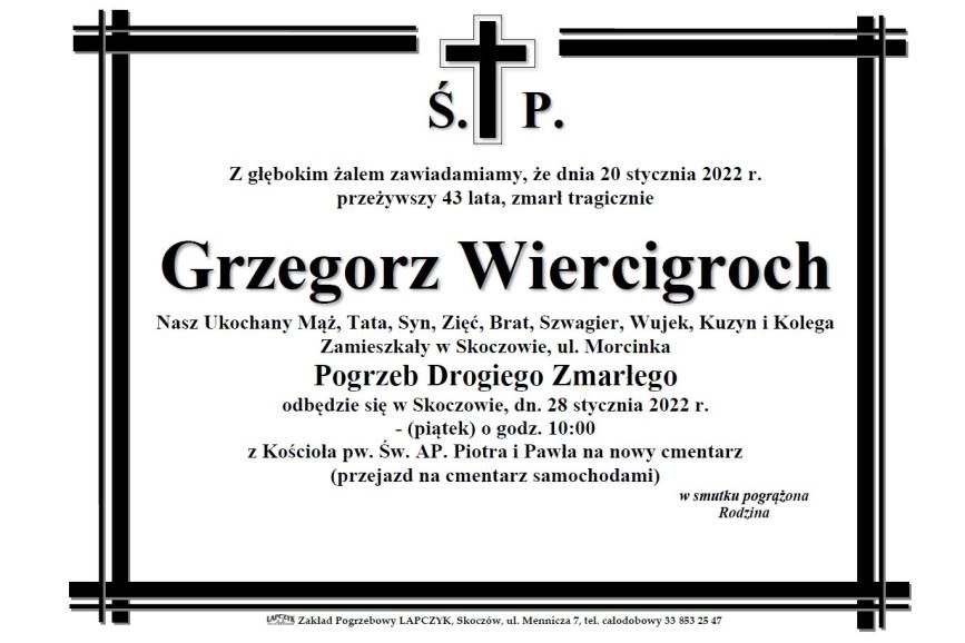 Zmarł Grzegorz Wiercigroch