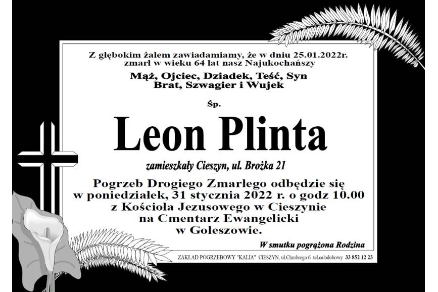 Klepsydra zmarłego Leona Plinta