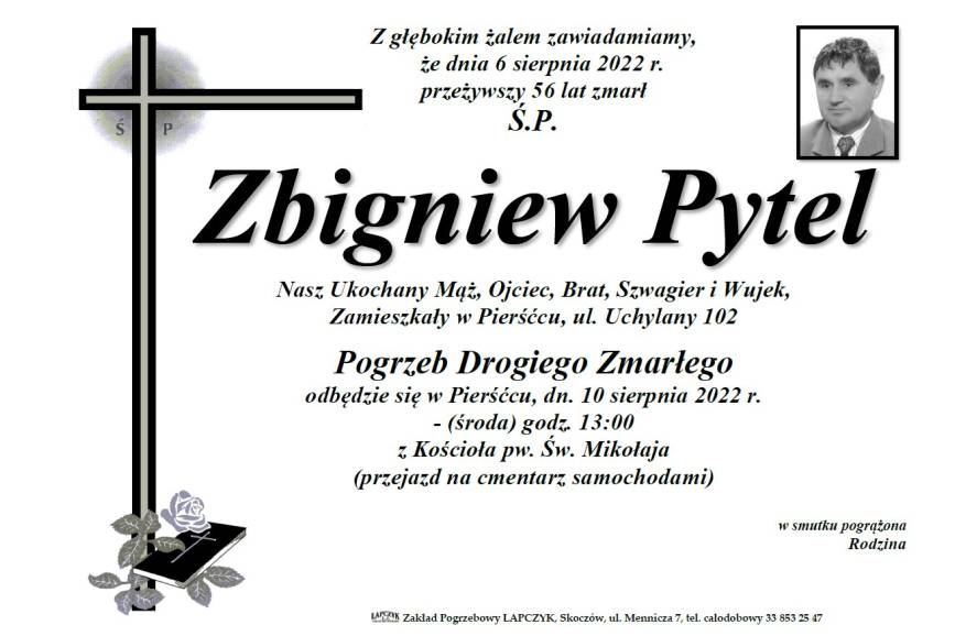 Zmarł  Ś.P. Zbigniew Pytel 
