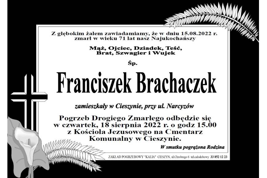 Zmarł Śp. Franciszek Brachaczek