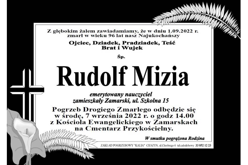 Zmarł śp. Rudolf Mizia 
