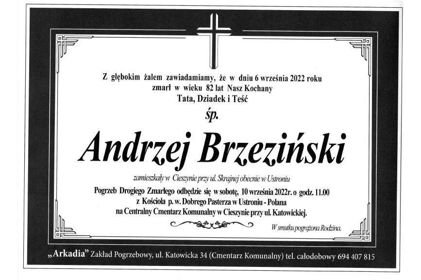 Zmarł śp Andrzej Brzeziński 