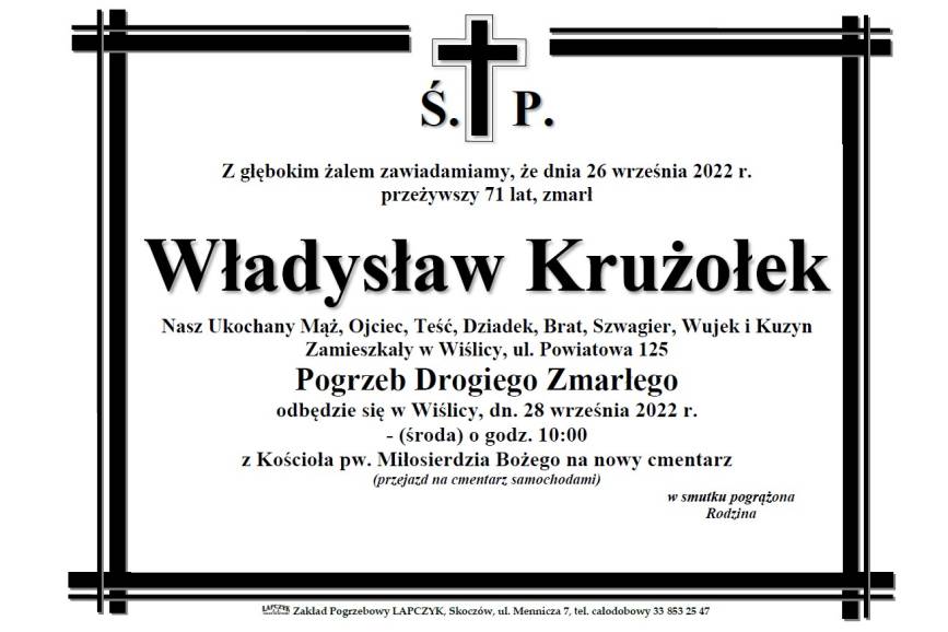 Zmarł Władysław Krużołek 