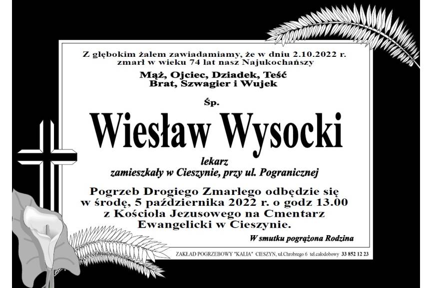 Zmarł śp. Wiesław Wysocki