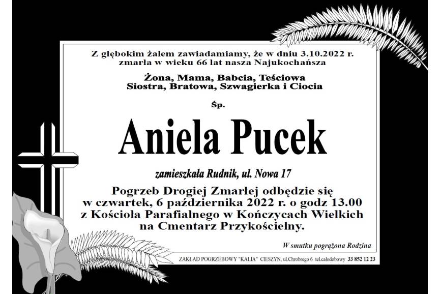 Zmarła śp. Aniela Pucek