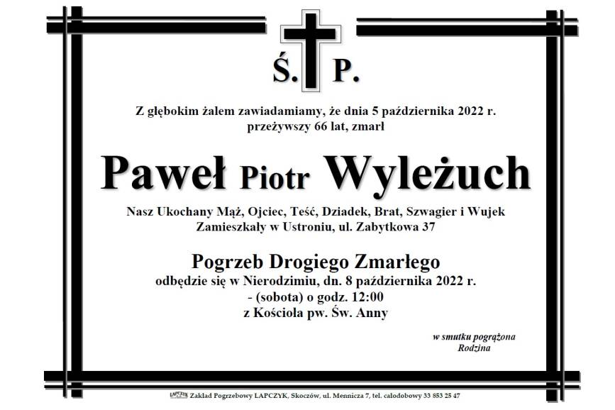 Zmarł Paweł Piotr Wyleżuch 